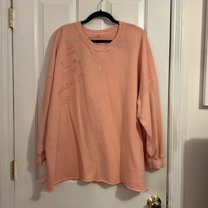 Aerie Beach Sweatshirt in Peach